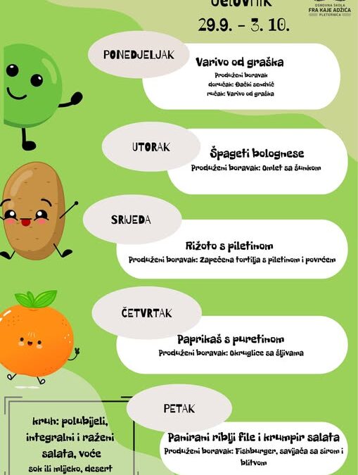 Što će ovaj tjedan naši vrijedni kuhari pripremati?