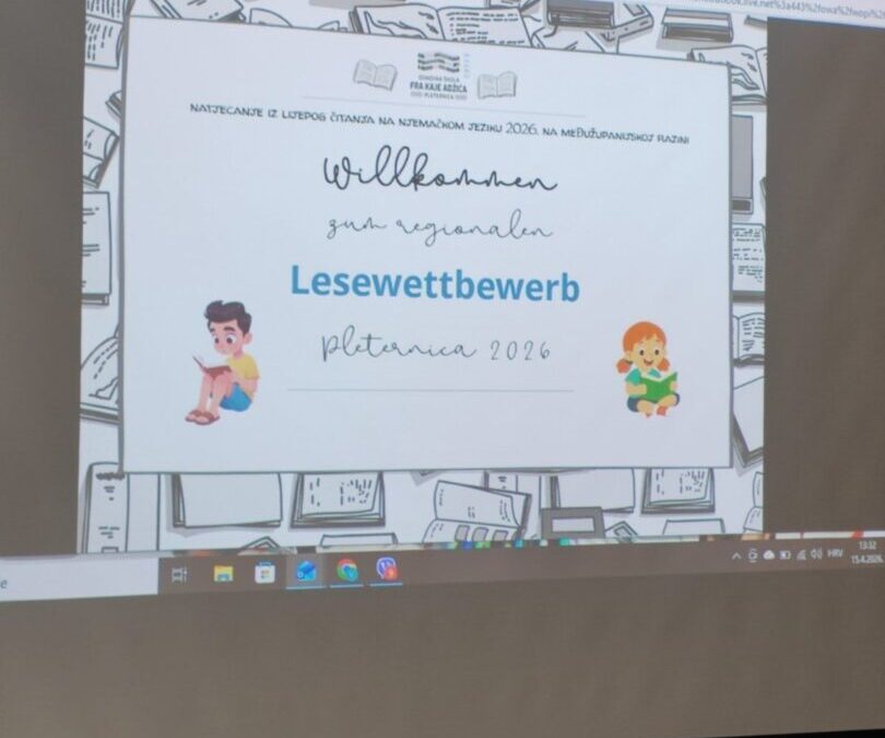 Natjecanje iz lijepog čitanja na njemačkom jeziku – na županijskoj razini
