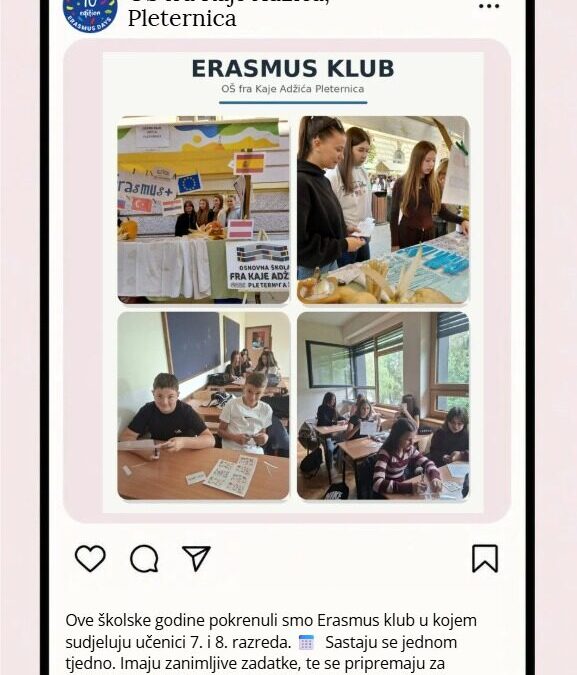 Erasmusovi dani povezuju škole diljem Slavonije i Baranje!